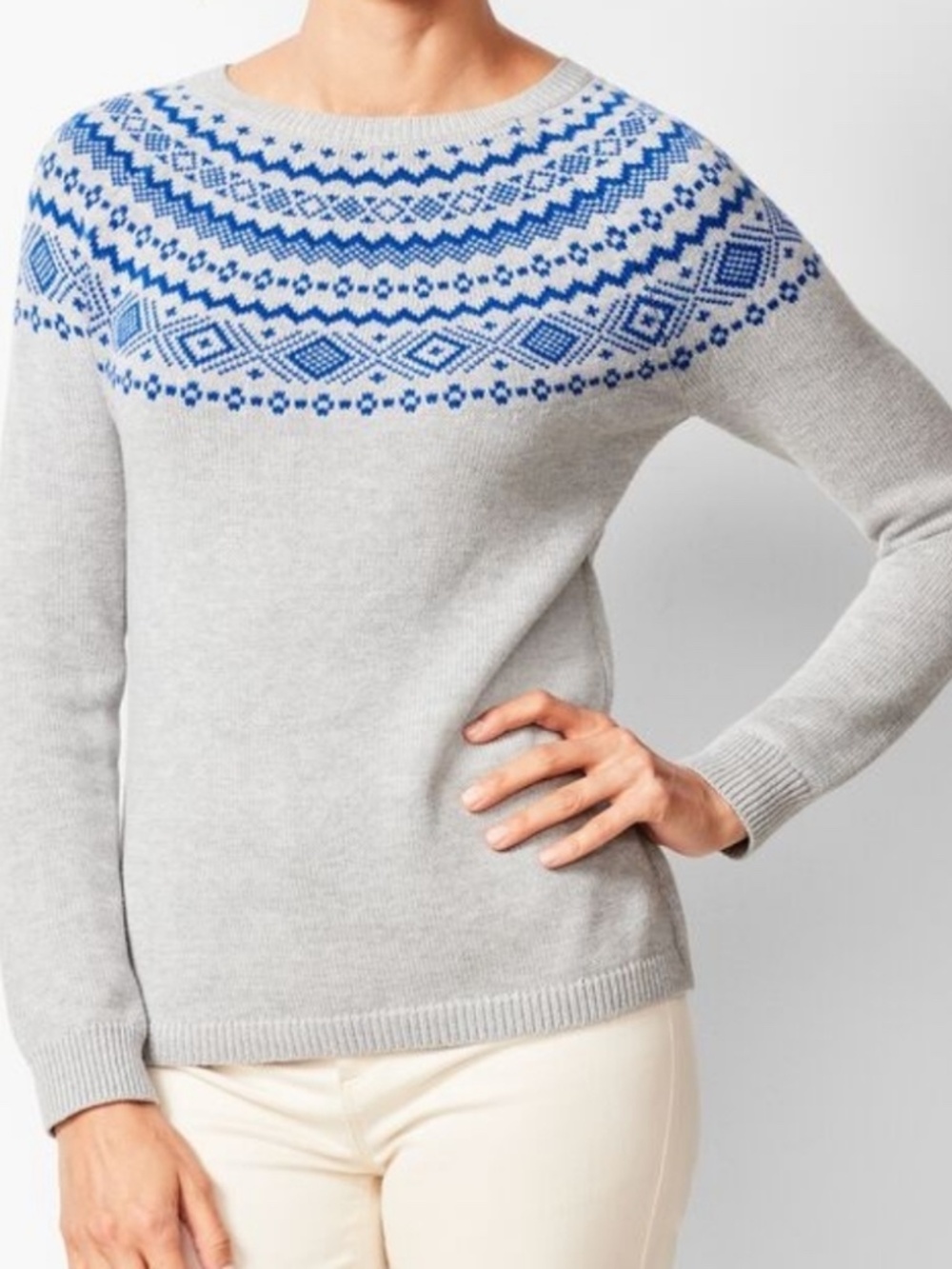 Talbots Fair Isle Yoke Sweater